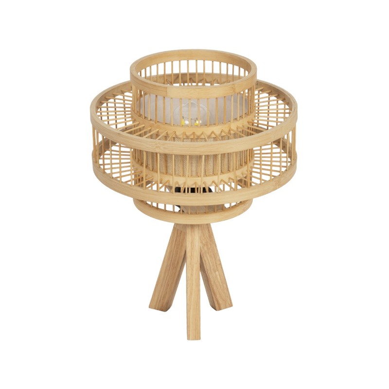 GLOBOSTAR® TULUM 01991 Boho Επιτραπέζιο Φωτιστικό Πορτατίφ με Ντουί 1 x E27 AC 220-240V IP20 - Μπεζ - Μ30 x Π30 x Υ41cm