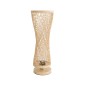 GloboStar® ROWAN 01994 Boho Επιτραπέζιο Φωτιστικό Μονόφωτο 1 x E27 AC220-240V IP20 - Φ17 x Υ42cm - Μπεζ Ξύλινο Μπαμπού Πλέγμα