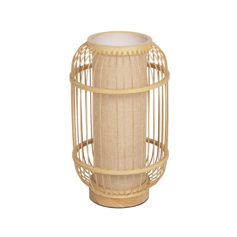 GLOBOSTAR® TULUM 02001 Boho Επιτραπέζιο Φωτιστικό Πορτατίφ με Ντουί 1 x E27 AC 220-240V IP20 - Μπεζ - Μ20 x Π20 x Υ32cm