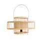 GloboStar® SORENIA 02003 Boho Επιδαπέδιο Φωτιστικό Μονόφωτο 1 x E27 IP20 Μπεζ Ξύλο - Μ48 x Π48 x Υ27cm