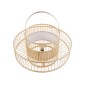GloboStar® SORENIA 02004 Boho Επιδαπέδιο Φωτιστικό Μονόφωτο 1 x E27 IP20 Μπεζ Ξύλο - Μ60 x Π60 x Υ32cm