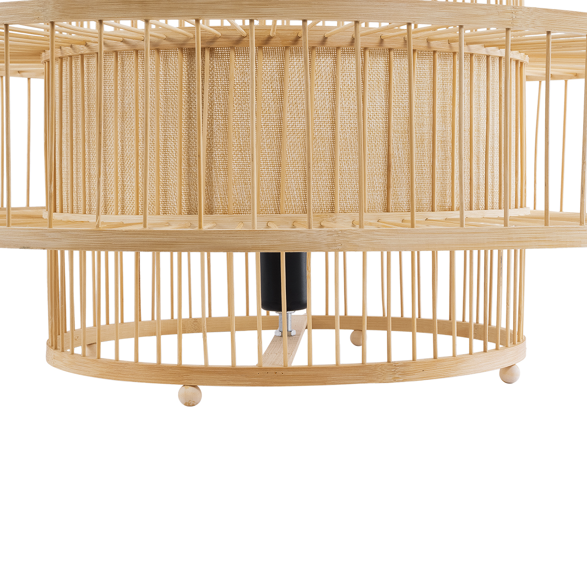GloboStar® SORENIA 02004 Boho Επιδαπέδιο Φωτιστικό Μονόφωτο 1 x E27 IP20 Μπεζ Ξύλο - Μ60 x Π60 x Υ32cm