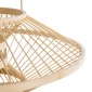 GloboStar® SORENIA 02005 Boho Επιτραπέζιο Φωτιστικό Μονόφωτο 1 x E27 AC220-240V IP20 - Φ50 x Υ18cm - Μπεζ Ξύλινο Μπαμπού Πλέγμα