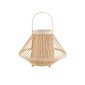 GloboStar® CATHY 02006 Boho Επιτραπέζιο Φωτιστικό Πορτατίφ Μονόφωτο 1 x E27 AC220-240V IP20 - Φ30 x Υ22cm - Μπεζ Ύφασμα με Μπεζ Ξύλινο Μπαμπού Πλέγμα