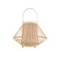 GloboStar® CATHY 02006 Boho Επιτραπέζιο Φωτιστικό Πορτατίφ Μονόφωτο 1 x E27 AC220-240V IP20 - Φ30 x Υ22cm - Μπεζ Ύφασμα με Μπεζ Ξύλινο Μπαμπού Πλέγμα