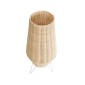 GloboStar® BOLSON 02012 Boho Επιδαπέδιο Φωτιστικό Μονόφωτο 1 x E27 IP20 Μπεζ Ξύλο με Λευκό Μέταλλο - Μ30 x Π30 x Υ70cm