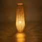 GloboStar® BOLSON 02013 Boho Επιδαπέδιο Φωτιστικό Μονόφωτο 1 x E27 IP20 Μπεζ Ξύλο με Λευκό Μέταλλο - Μ30 x Π30 x Υ120cm