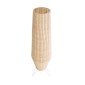GloboStar® BOLSON 02013 Boho Επιδαπέδιο Φωτιστικό Μονόφωτο 1 x E27 IP20 Μπεζ Ξύλο με Λευκό Μέταλλο - Μ30 x Π30 x Υ120cm