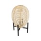 GloboStar® NERINA 02014 Boho Επιτραπέζιο Φωτιστικό Πορτατίφ Μονόφωτο 1 x E27 AC220-240V IP20 - Φ30 x Υ50cm - Μαύρο Μεταλλικό με Μπεζ Ρατάν Καπέλο Πλέγμα