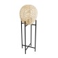 GloboStar® NERINA 02015 Boho Επιδαπέδιο Φωτιστικό Μονόφωτο 1 x E27 IP20 Μαύρο Μέταλλο με Μπεζ Ξύλο - Μ40 x Π40 x Υ115cm