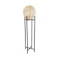 GloboStar® NERINA 02016 Boho Επιδαπέδιο Φωτιστικό Μονόφωτο 1 x E27 IP20 Μαύρο Μέταλλο με Μπεζ Ξύλο - Μ40 x Π40 x Υ160cm