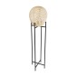 GloboStar® NERINA 02016 Boho Επιδαπέδιο Φωτιστικό Μονόφωτο 1 x E27 IP20 Μαύρο Μέταλλο με Μπεζ Ξύλο - Μ40 x Π40 x Υ160cm