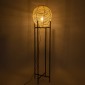 GloboStar® NERINA 02016 Boho Επιδαπέδιο Φωτιστικό Μονόφωτο 1 x E27 IP20 Μαύρο Μέταλλο με Μπεζ Ξύλο - Μ40 x Π40 x Υ160cm