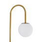 GloboStar® CORDELIA 02024 Μοντέρνο Επιδαπέδιο Φωτιστικό Μονόφωτο 1 x E27 IP20 Μαύρο & Χρυσό Αλουμίνιο, Λευκό Γυαλί με Μαύρο Μάρμαρο - Μ30 x Π38 x Υ180cm