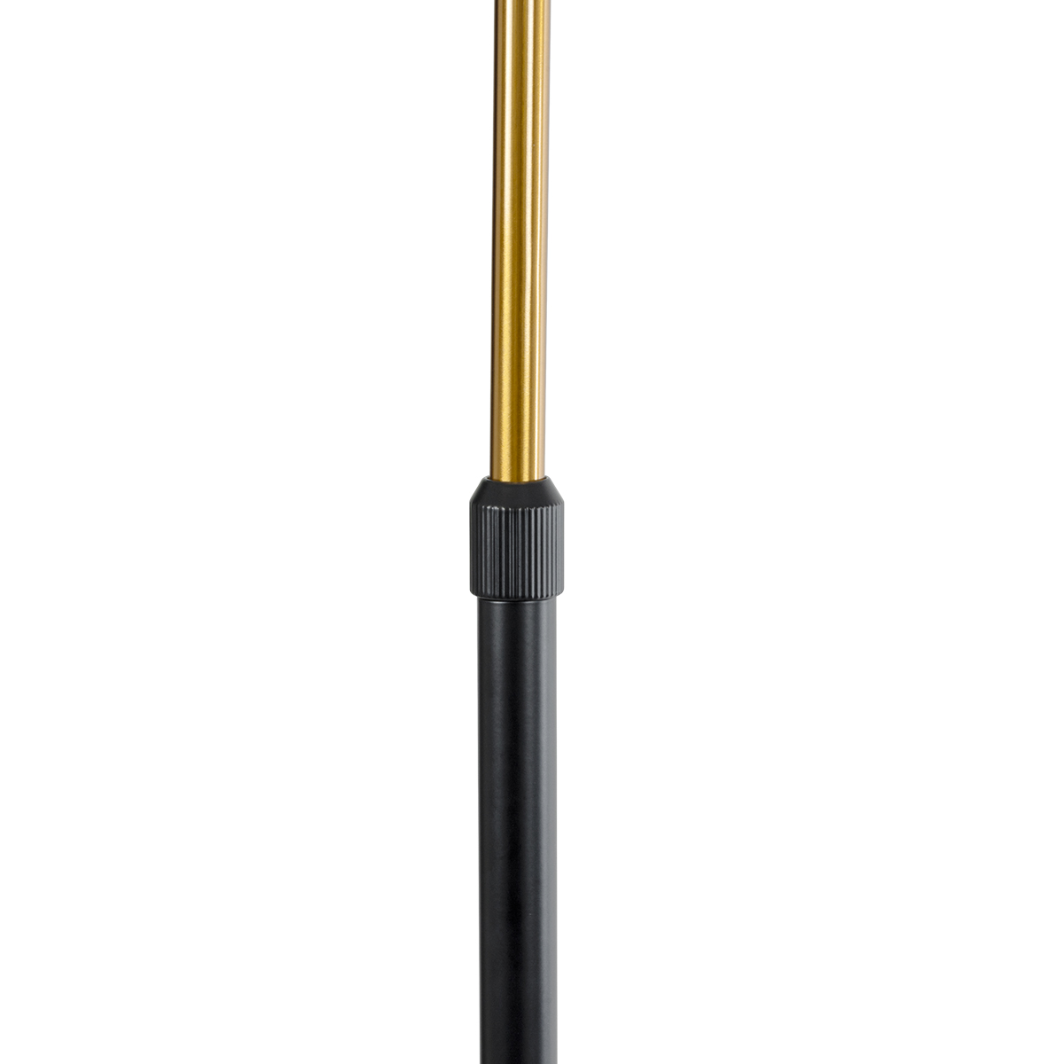 GloboStar® CORDELIA 02024 Μοντέρνο Επιδαπέδιο Φωτιστικό Μονόφωτο 1 x E27 IP20 Μαύρο & Χρυσό Αλουμίνιο, Λευκό Γυαλί με Μαύρο Μάρμαρο - Μ30 x Π38 x Υ180cm