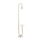 GloboStar® CORDELIA 02025 Μοντέρνο Επιδαπέδιο Φωτιστικό Μονόφωτο 1 x E27 IP20 Χρυσό Αλουμίνιο, Λευκό Γυαλί με Λευκό Μάρμαρο - Μ30 x Π38 x Υ180cm