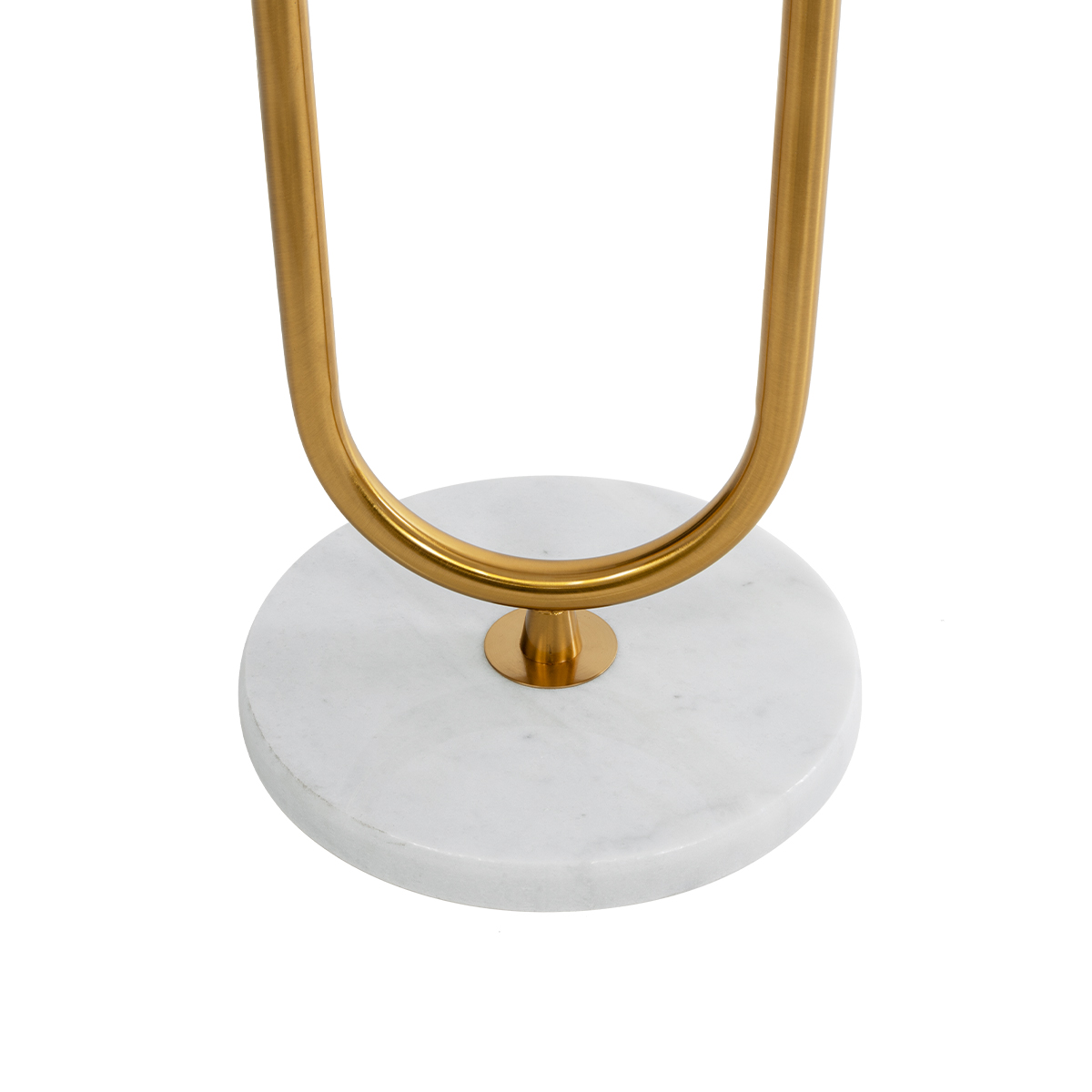 GloboStar® CORDELIA 02025 Μοντέρνο Επιδαπέδιο Φωτιστικό Μονόφωτο 1 x E27 IP20 Χρυσό Αλουμίνιο, Λευκό Γυαλί με Λευκό Μάρμαρο - Μ30 x Π38 x Υ180cm