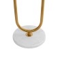 GloboStar® CORDELIA 02025 Μοντέρνο Επιδαπέδιο Φωτιστικό Μονόφωτο 1 x E27 IP20 Χρυσό Αλουμίνιο, Λευκό Γυαλί με Λευκό Μάρμαρο - Μ30 x Π38 x Υ180cm