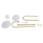 GloboStar® CORDELIA 02025 Μοντέρνο Επιδαπέδιο Φωτιστικό Μονόφωτο 1 x E27 IP20 Χρυσό Αλουμίνιο, Λευκό Γυαλί με Λευκό Μάρμαρο - Μ30 x Π38 x Υ180cm