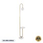 GloboStar® CORDELIA 02025 Μοντέρνο Επιδαπέδιο Φωτιστικό Μονόφωτο 1 x E27 IP20 Χρυσό Αλουμίνιο, Λευκό Γυαλί με Λευκό Μάρμαρο - Μ30 x Π38 x Υ180cm