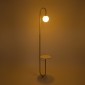 GloboStar® CORDELIA 02025 Μοντέρνο Επιδαπέδιο Φωτιστικό Μονόφωτο 1 x E27 IP20 Χρυσό Αλουμίνιο, Λευκό Γυαλί με Λευκό Μάρμαρο - Μ30 x Π38 x Υ180cm