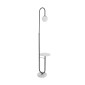 GloboStar® CORDELIA 02026 Μοντέρνο Επιδαπέδιο Φωτιστικό Μονόφωτο 1 x E27 IP20  - Μαύρο Αλουμίνιο, Λευκό Γυαλί με Λευκό Μάρμαρο - Μ30 x Π38 x Υ180cm