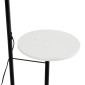 GloboStar® CORDELIA 02026 Μοντέρνο Επιδαπέδιο Φωτιστικό Μονόφωτο 1 x E27 IP20  - Μαύρο Αλουμίνιο, Λευκό Γυαλί με Λευκό Μάρμαρο - Μ30 x Π38 x Υ180cm
