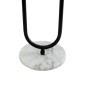 GloboStar® CORDELIA 02026 Μοντέρνο Επιδαπέδιο Φωτιστικό Μονόφωτο 1 x E27 IP20  - Μαύρο Αλουμίνιο, Λευκό Γυαλί με Λευκό Μάρμαρο - Μ30 x Π38 x Υ180cm