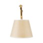 GloboStar® TALISHA 02028 Μοντέρνο Επιτοίχιο Φωτιστικό Απλίκα Μονόφωτο 1 x E27 IP20 Μπεζ Ξύλο με Μπεζ Ύφασμα - Μ100 x Π15 x Υ36cm