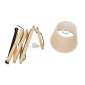 GloboStar® TALISHA 02028 Μοντέρνο Επιτοίχιο Φωτιστικό Απλίκα Μονόφωτο 1 x E27 IP20 Μπεζ Ξύλο με Μπεζ Ύφασμα - Μ100 x Π15 x Υ36cm