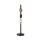 GloboStar® MINDELO 02032 Μοντέρνο Επιτραπέζιο Φωτιστικό Μονόφωτο 1 x E27 AC220-240V IP20 - Μ25 x Π15 x Υ60cm - Μαύρο Μεταλλικό Σώμα με Μπεζ Ξύλινη Βάση