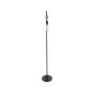 GloboStar® MINDELO 02033 Μοντέρνο Επιδαπέδιο Φωτιστικό Μονόφωτο 1 x E27 IP20 Μαύρο Μέταλλο με Μπεζ Ξύλο - Μ35 x Π24 x Υ150cm