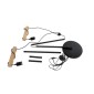 GloboStar® MINDELO 02034 Μοντέρνο Επιδαπέδιο Φωτιστικό Μονόφωτο 2 x E27 IP20 Μαύρο Μέταλλο με Μπεζ Ξύλο - Μ40 x Π24 x Υ175cm