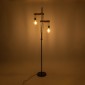 GloboStar® MINDELO 02034 Μοντέρνο Επιδαπέδιο Φωτιστικό Μονόφωτο 2 x E27 IP20 Μαύρο Μέταλλο με Μπεζ Ξύλο - Μ40 x Π24 x Υ175cm