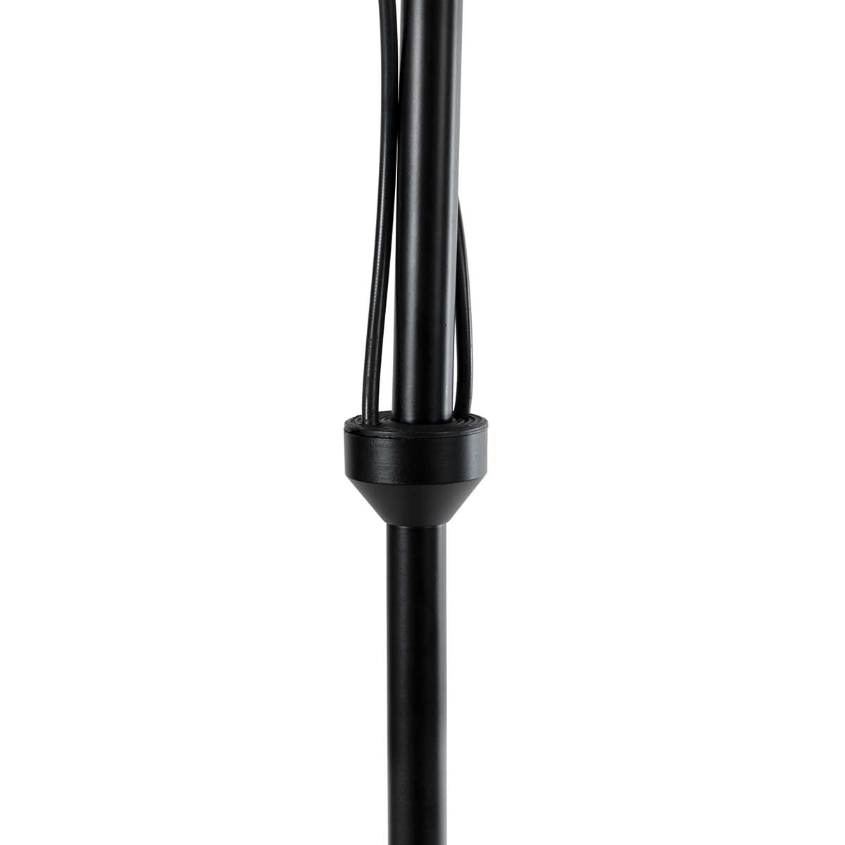GloboStar® MINDELO 02034 Μοντέρνο Επιδαπέδιο Φωτιστικό Μονόφωτο 2 x E27 IP20 Μαύρο Μέταλλο με Μπεζ Ξύλο - Μ40 x Π24 x Υ175cm