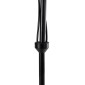 GloboStar® MINDELO 02034 Μοντέρνο Επιδαπέδιο Φωτιστικό Μονόφωτο 2 x E27 IP20 Μαύρο Μέταλλο με Μπεζ Ξύλο - Μ40 x Π24 x Υ175cm