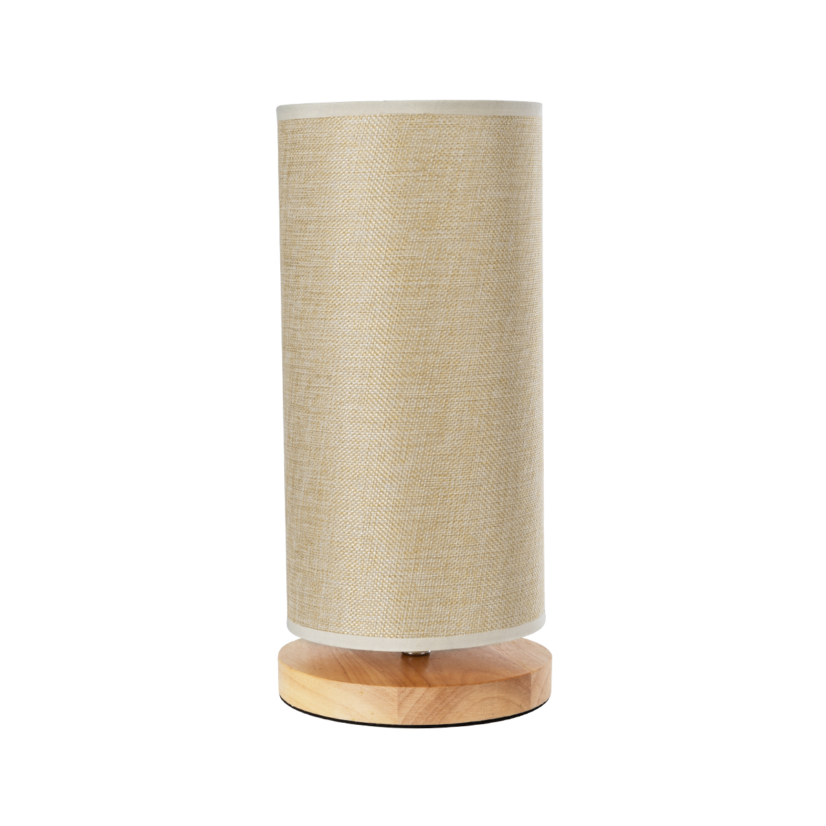 GloboStar® VALVERDE 02040 Μοντέρνο Επιτραπέζιο Φωτιστικό Μονόφωτο 1 x E27 AC220-240V IP20 - Φ15 x Υ30cm - Μπεζ Ξύλινη Βάση με Μπεζ Πλεκτό Καπέλο