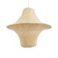 GloboStar® JUNIPER 02047 Boho Κρεμαστό Φωτιστικό Καμπάνα Μονόφωτο 1 x E27 IP20 Μπεζ Ξύλο - Μ100 x Π100 x Υ90cm