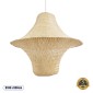 GloboStar® JUNIPER 02047 Boho Κρεμαστό Φωτιστικό Καμπάνα Μονόφωτο 1 x E27 IP20 Μπεζ Ξύλο - Μ100 x Π100 x Υ90cm