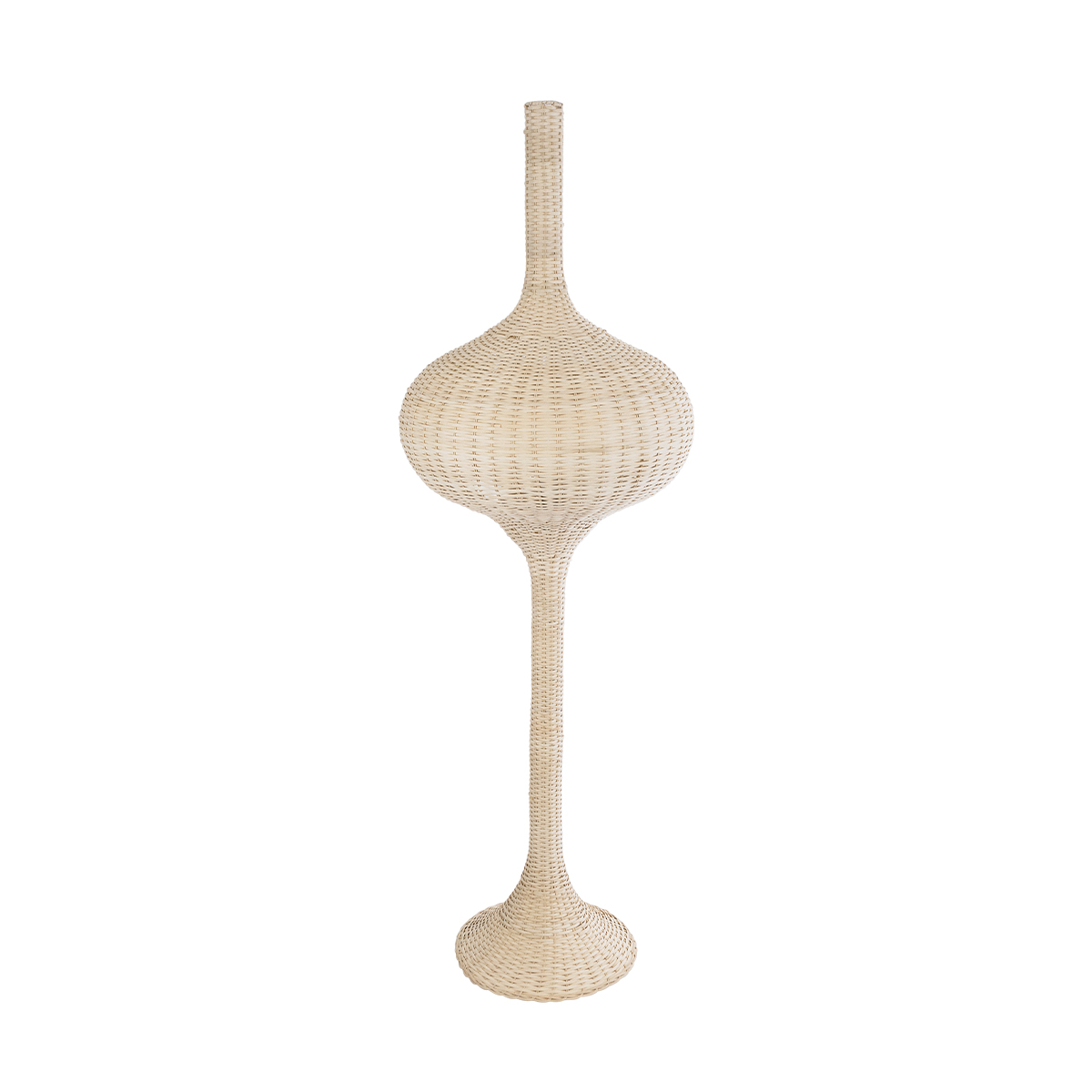 GloboStar® ALADDIN 02052 Boho Επιδαπέδιο Φωτιστικό Μονόφωτο 1 x E27 IP20 Μπεζ Ξύλο - Μ60 x Π60 x Υ180cm