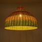 GloboStar® CABALLEROS 02054 Boho Κρεμαστό Φωτιστικό Καμπάνα Μονόφωτο 1 x E27 IP20 Πολύχρωμο Ξύλο - Μ70 x Π70 x Υ48cm