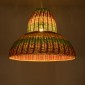 GloboStar® CABALLEROS 02058 Boho Κρεμαστό Φωτιστικό Καμπάνα Μονόφωτο 1 x E27 IP20 Πολύχρωμο Ξύλο - Μ70 x Π70 x Υ60cm