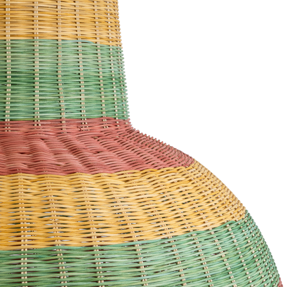 GloboStar® CABALLEROS 02059 Boho Κρεμαστό Φωτιστικό Καμπάνα Μονόφωτο 1 x E27 IP20 Πολύχρωμο Ξύλο - Μ100 x Π100 x Υ80cm