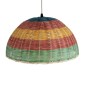 GloboStar® CABALLEROS 02060 Boho Κρεμαστό Φωτιστικό Καμπάνα Μονόφωτο 1 x E27 IP20 Πολύχρωμο Ξύλο - Μ40 x Π40 x Υ20cm