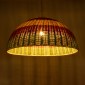 GloboStar® CABALLEROS 02061 Boho Κρεμαστό Φωτιστικό Καμπάνα Μονόφωτο 1 x E27 IP20 Πολύχρωμο Ξύλο - Μ70 x Π70 x Υ34cm