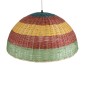 GloboStar® CABALLEROS 02061 Boho Κρεμαστό Φωτιστικό Καμπάνα Μονόφωτο 1 x E27 IP20 Πολύχρωμο Ξύλο - Μ70 x Π70 x Υ34cm