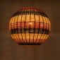 GloboStar® CABALLEROS 02063 Boho Κρεμαστό Φωτιστικό Μπάλα Μονόφωτο 1 x E27 IP20 Πολύχρωμο Ξύλο - Μ70 x Π70 x Υ70cm