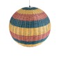 GloboStar® CABALLEROS 02063 Boho Κρεμαστό Φωτιστικό Μπάλα Μονόφωτο 1 x E27 IP20 Πολύχρωμο Ξύλο - Μ70 x Π70 x Υ70cm