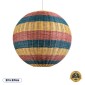 GloboStar® CABALLEROS 02063 Boho Κρεμαστό Φωτιστικό Μπάλα Μονόφωτο 1 x E27 IP20 Πολύχρωμο Ξύλο - Μ70 x Π70 x Υ70cm