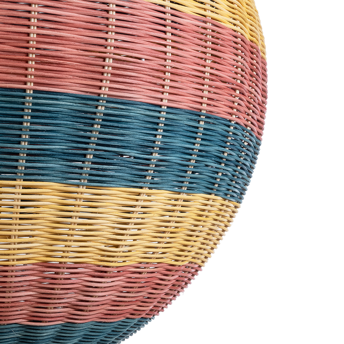 GloboStar® CABALLEROS 02064 Boho Κρεμαστό Φωτιστικό Μπάλα Μονόφωτο 1 x E27 IP20 Πολύχρωμο Ξύλο - Μ100 x Π100 x Υ100cm